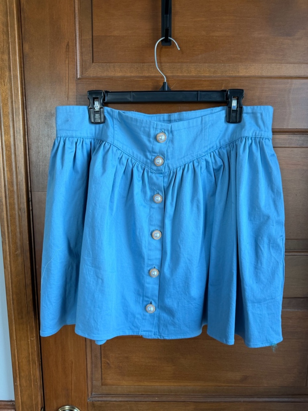 Maeve by Anthropologie Basque Waist Buttondown Mini Skirt 🩵 - Picture 2 of 7